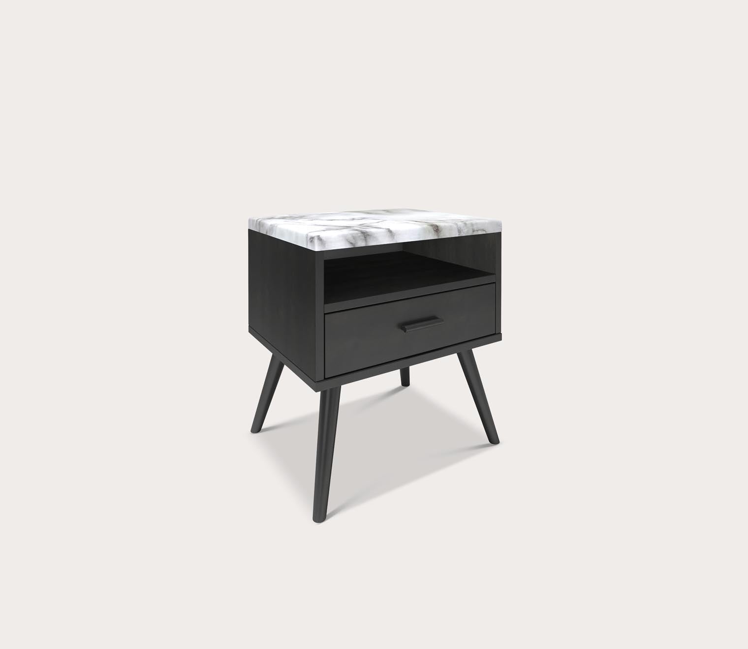 Davita Marble Top Storage Nightstand by Arkotec