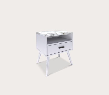 Davita Marble Top Storage Nightstand by Arkotec