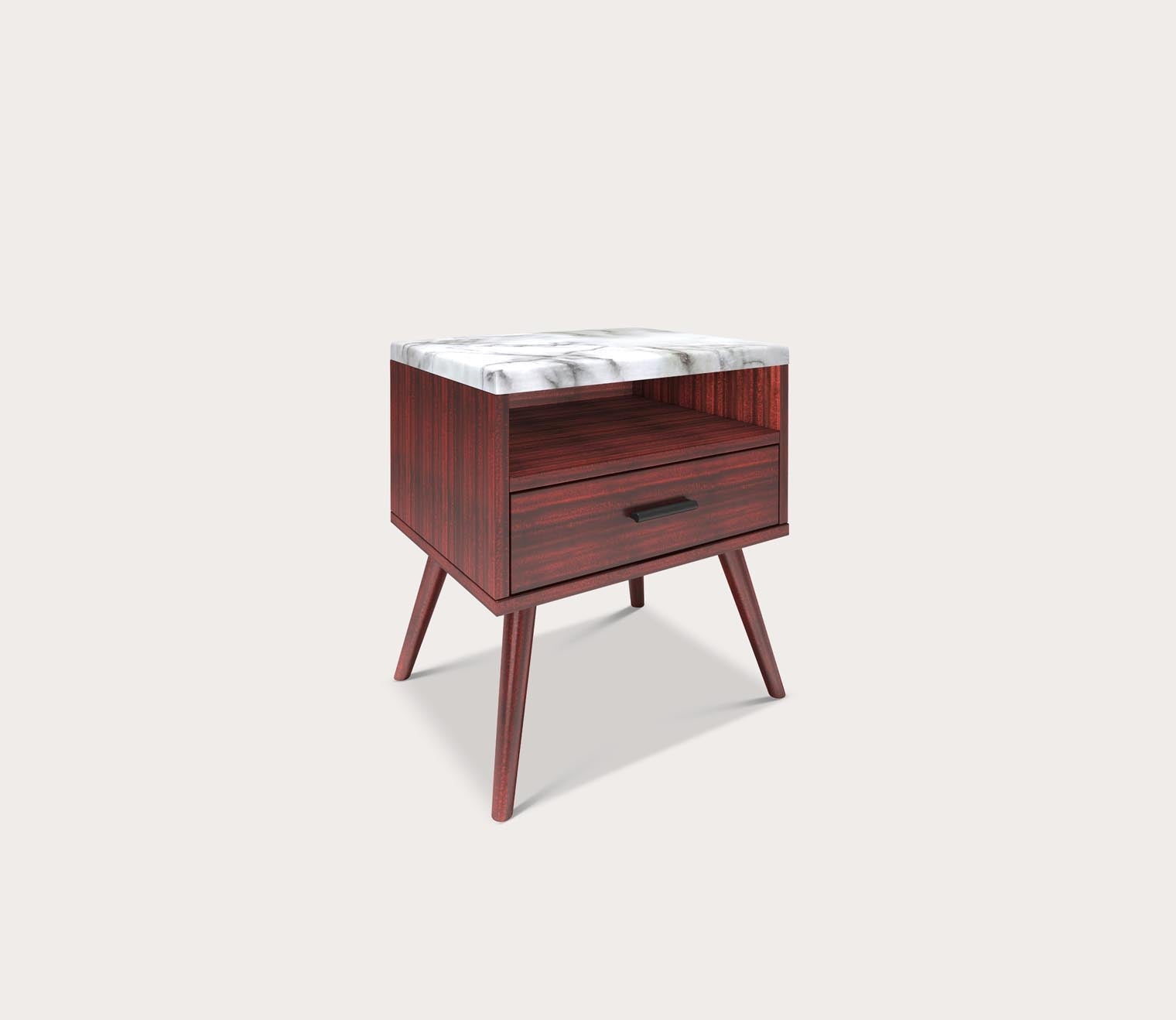 Davita Marble Top Storage Nightstand by Arkotec