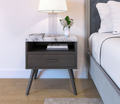 Davita Marble Top Storage Nightstand by Arkotec