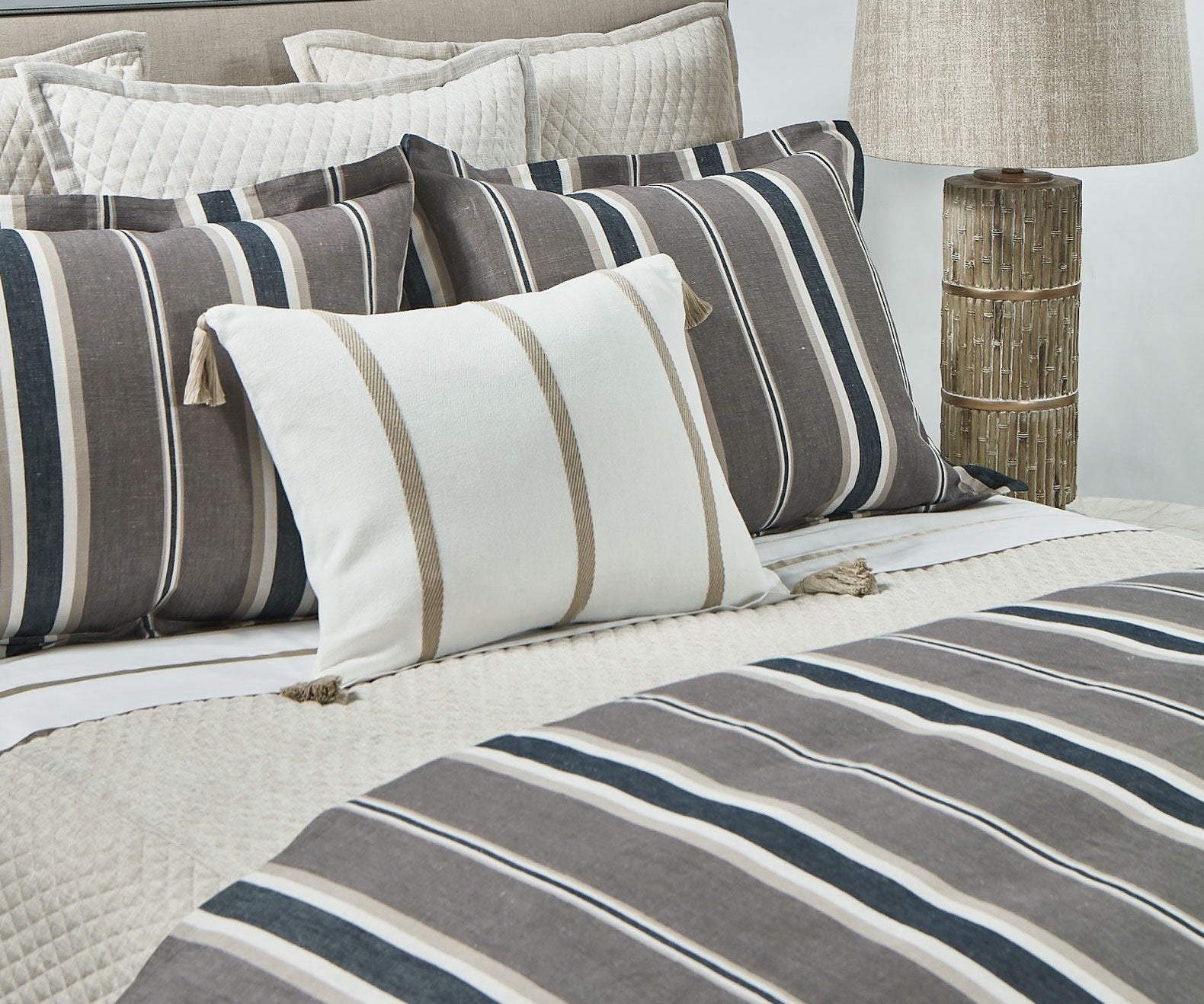 Deck Stripe Linen Blend 3-Piece Duvet Cover Set