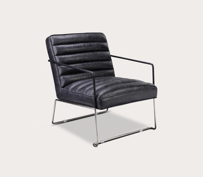 Desmond Onyx Black Genuine Leather Club Chair by Moe's Furniture