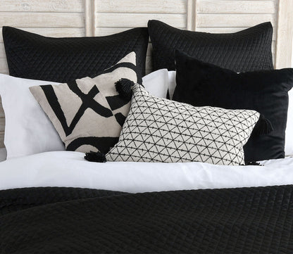 Diamond Onyx Sateen Quilted Pillow Sham by Villa by Classic Home