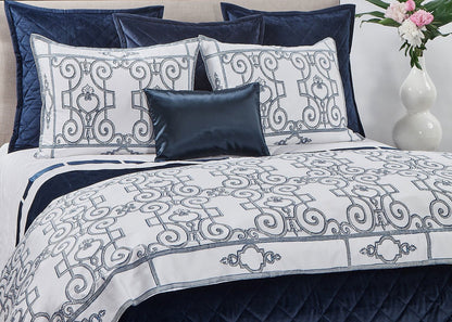 Diamond Quilted Velvet Coverlet and Euro Sham Set by Ann Gish
