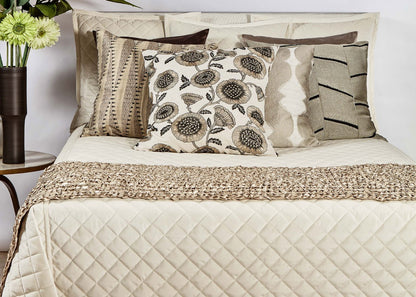 Diamond Quilted Velvet Coverlet and Euro Sham Set by Ann Gish