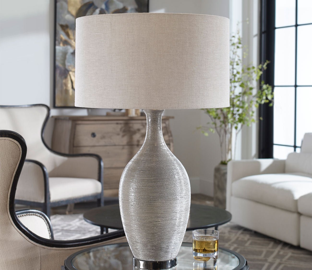 Dinah Gray Textured Table Lamp