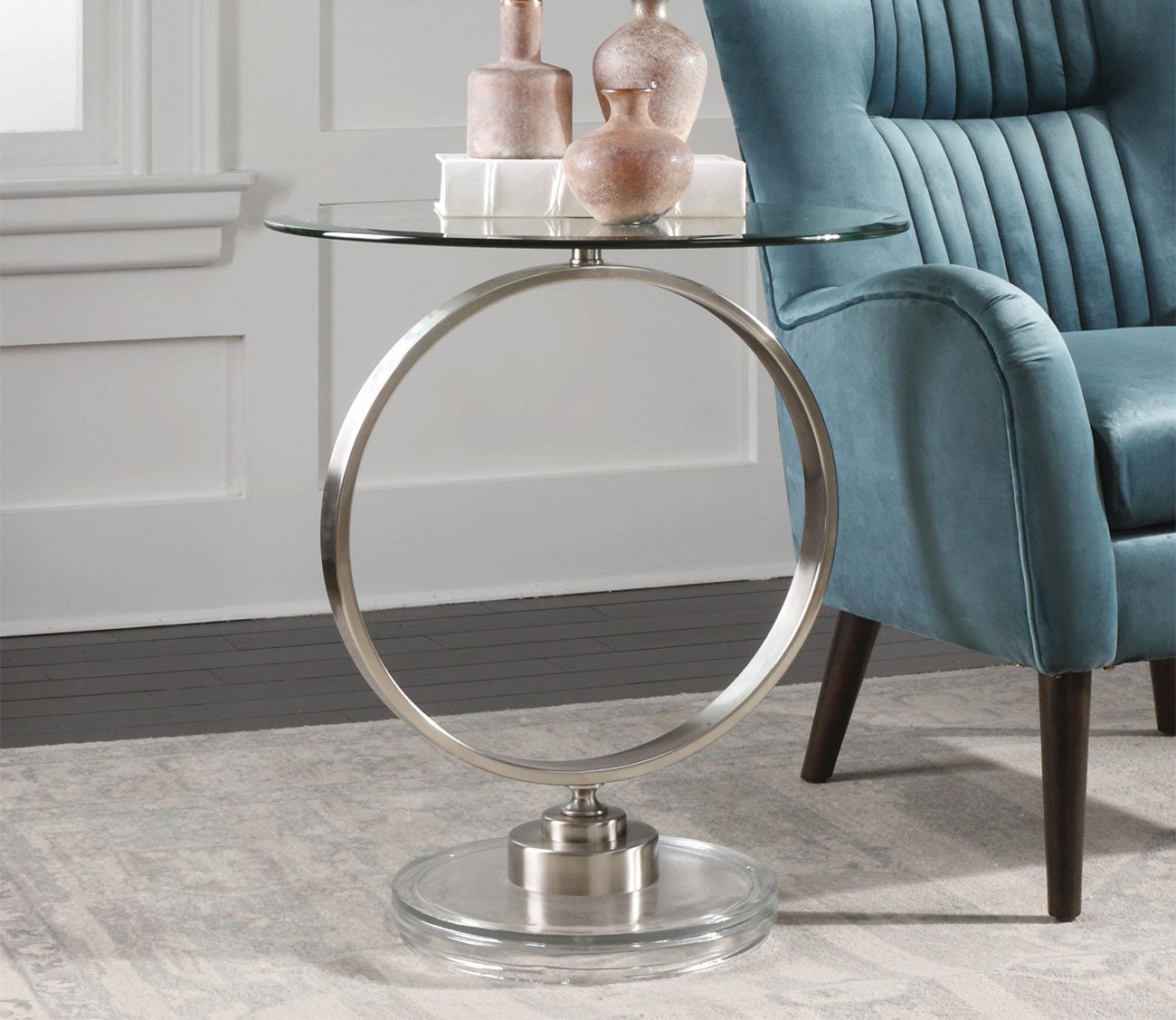 Dixon Brushed Nickel Side Table