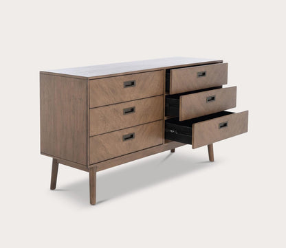 Donald 6-Drawer Herringbone Wood Dresser by Safavieh
