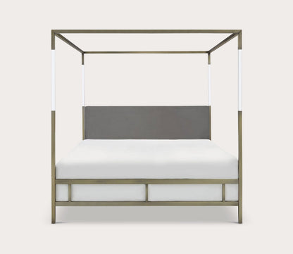 Dorothy Velvet Upholstered Acrylic Canopy Bed by Safavieh