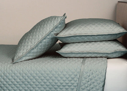 Double Diamond Quilted Coverlet and Euro Sham Set in 5 Colors by Ann Gish