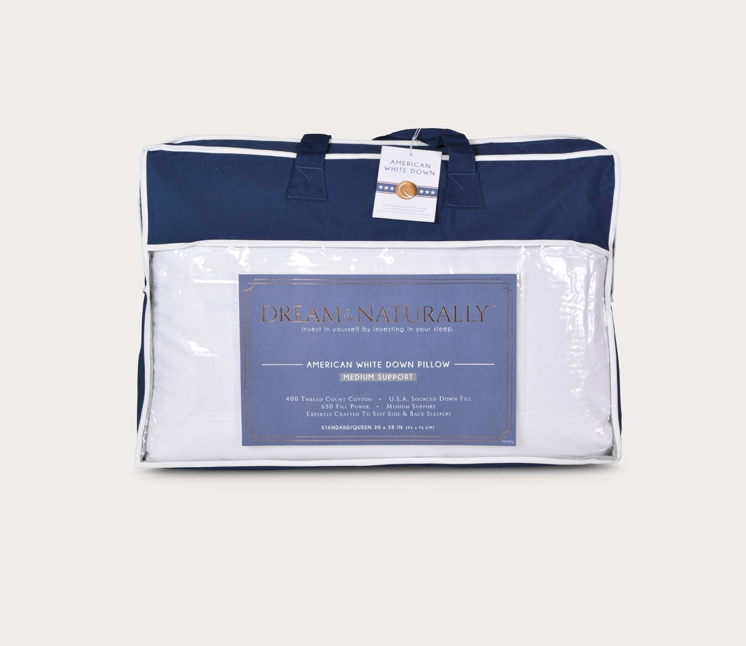 Dream Naturally® American White Down Pillow by Downlite
