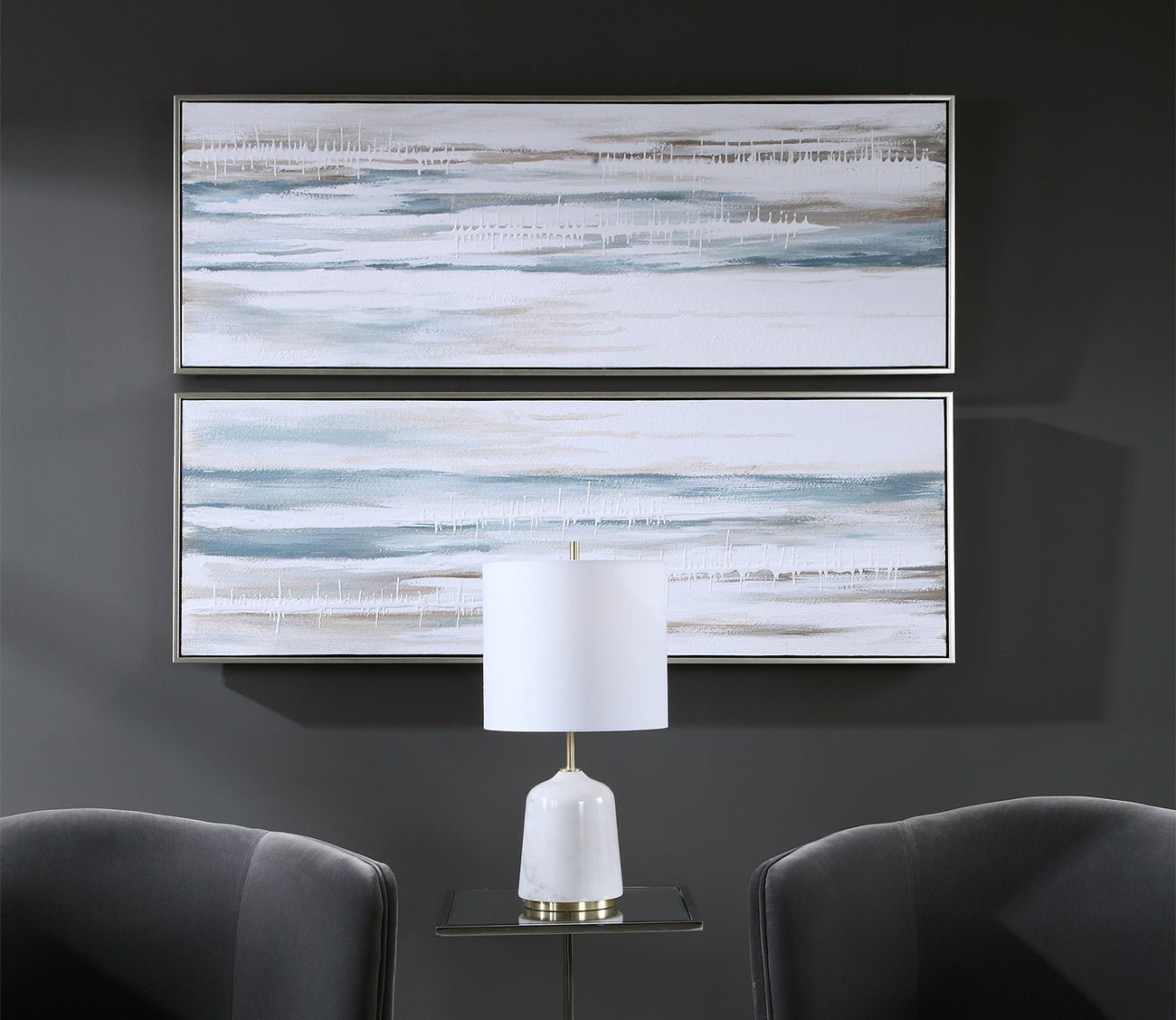 Drifting Hand Painted Canvas Set of 2
