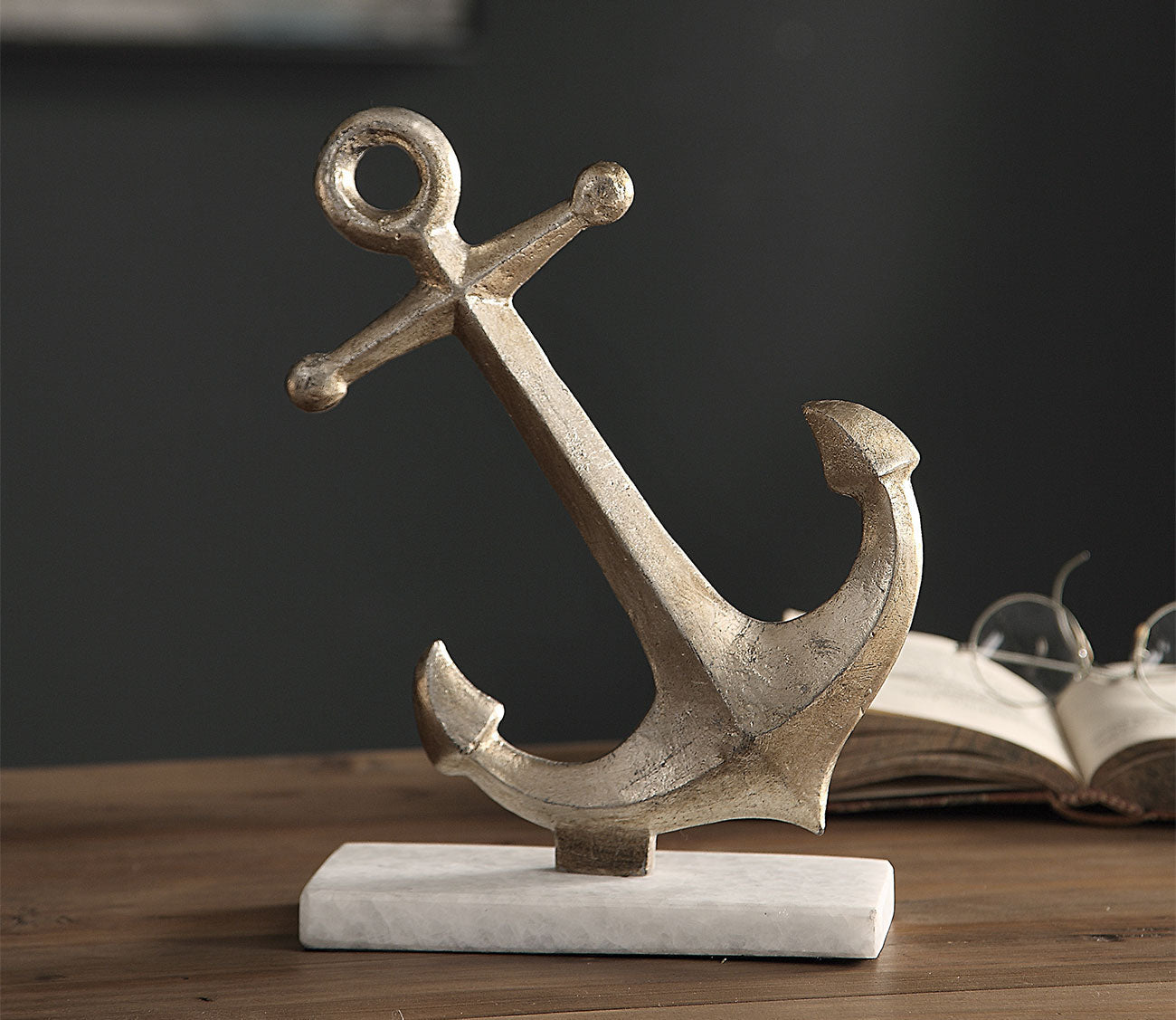 Drop Anchor Antique Gold Sculpture