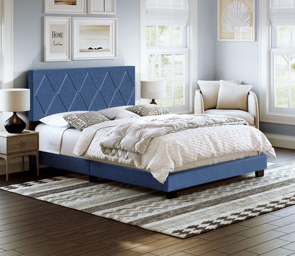 Dublin Diamond Tufted Linen Fabric Platform Bed by Arkotec