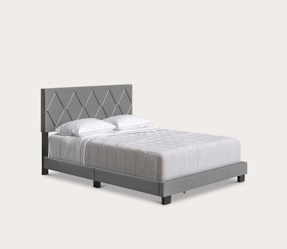 Dublin Diamond Tufted Linen Fabric Platform Bed by Arkotec