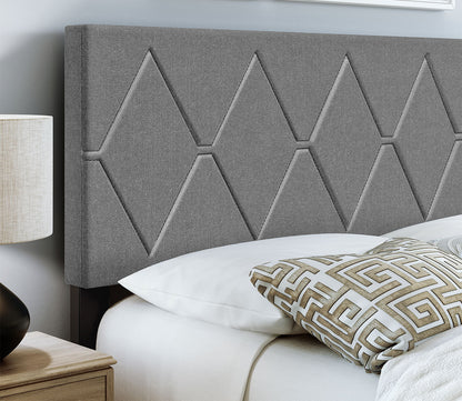 Dublin Diamond Tufted Linen Fabric Platform Bed by Arkotec