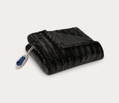 Duke Faux Fur Heated Throw Blanket by Beautyrest