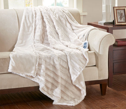 Duke Faux Fur Heated Throw Blanket by Beautyrest