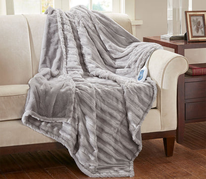 Duke Faux Fur Heated Throw Blanket by Beautyrest
