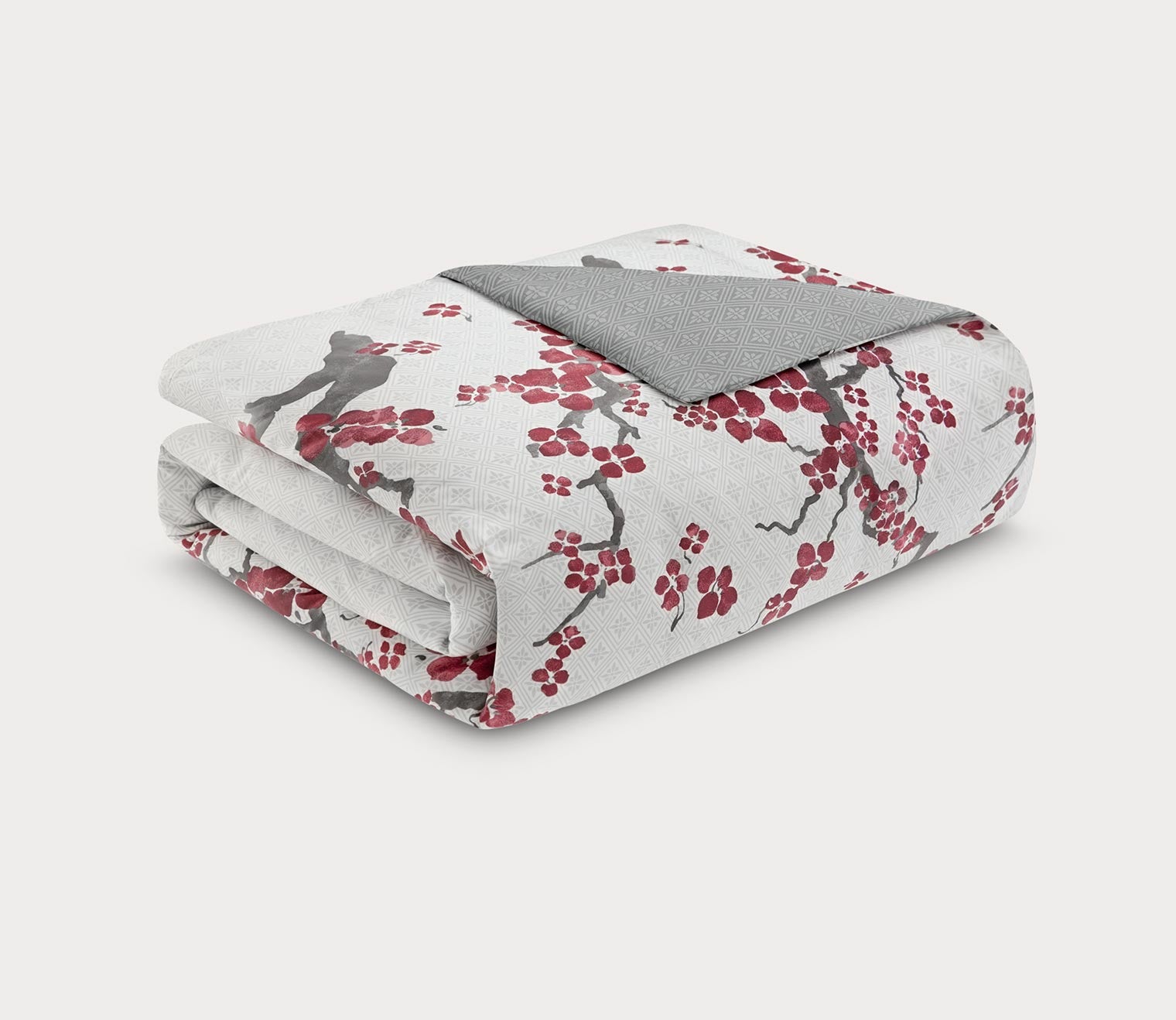 Cherry Blossom Cotton Sateen 3-Piece Duvet Cover Set