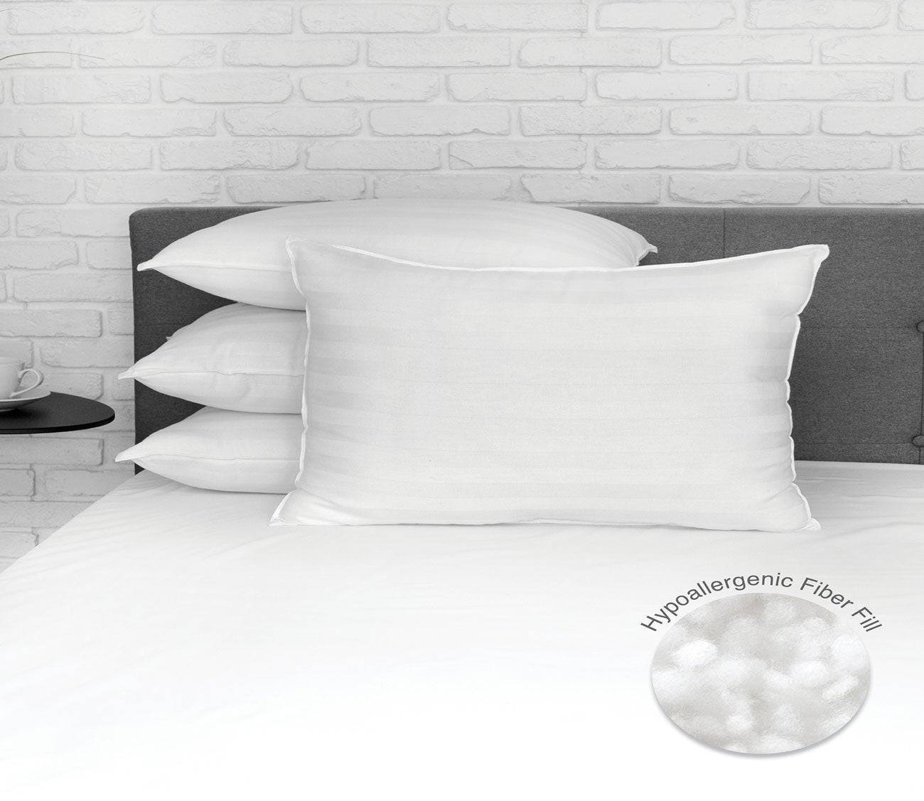 Eco Classic Cotton Cover Standard Fiber Pillow Set of 4 by Soft-Tex
