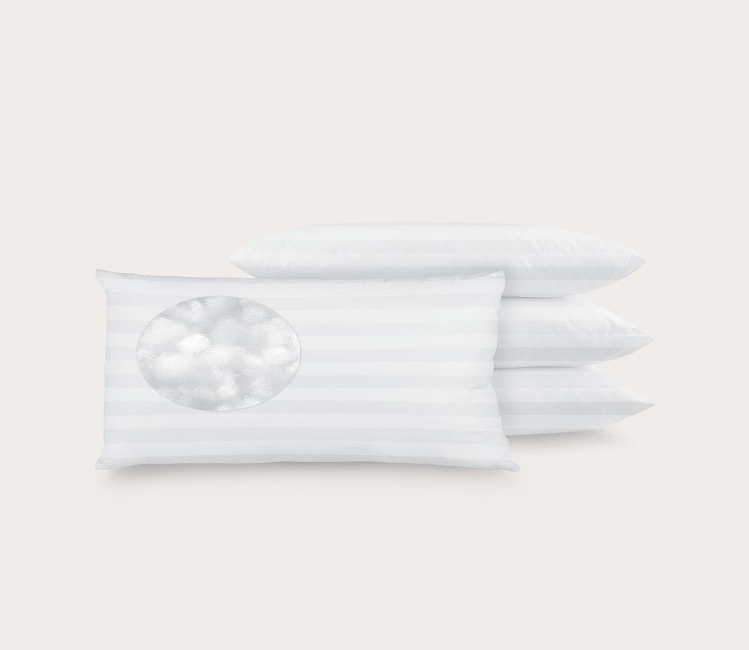 Eco Classic Cotton Cover Standard Fiber Pillow Set of 4 by Soft-Tex