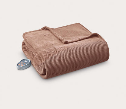 Electric Micro Fleece Heated Blanket by Beautyrest
