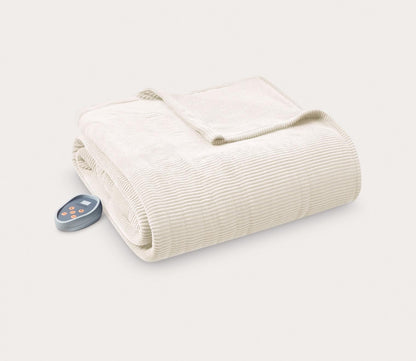 Electric Micro Fleece Heated Blanket by Beautyrest