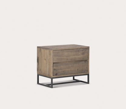Elena Pine Wood 2-Drawer Nightstand by Moe's Furniture