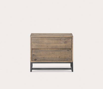 Elena Pine Wood 2-Drawer Nightstand by Moe's Furniture