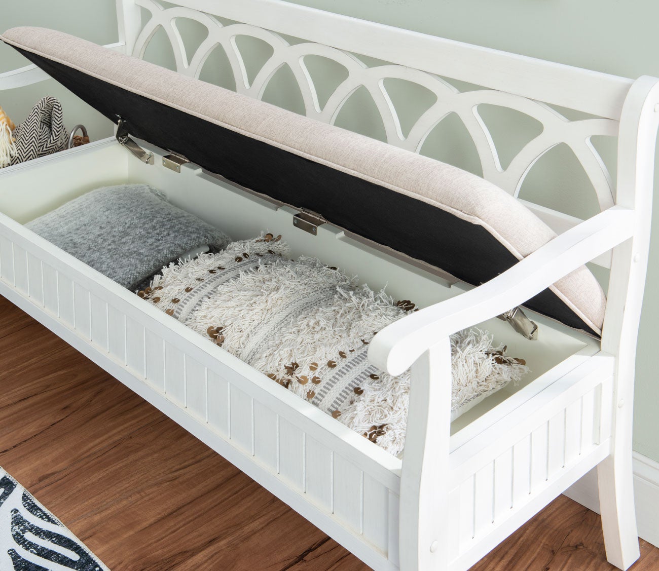 Elliana Wood Storage Bench by Powell