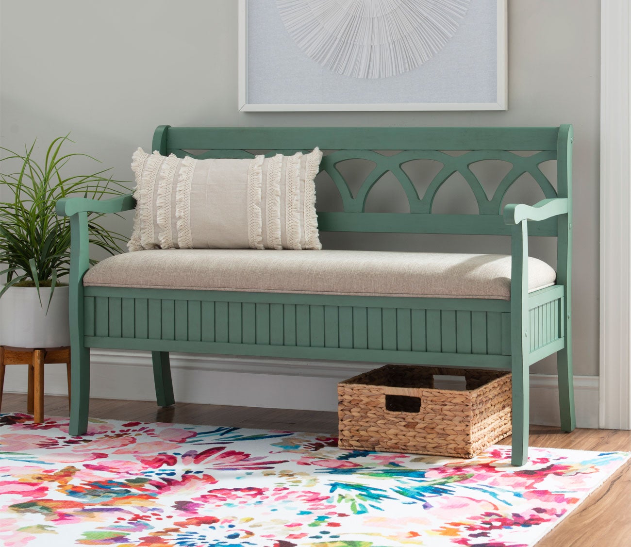 Elliana Wood Storage Bench by Powell