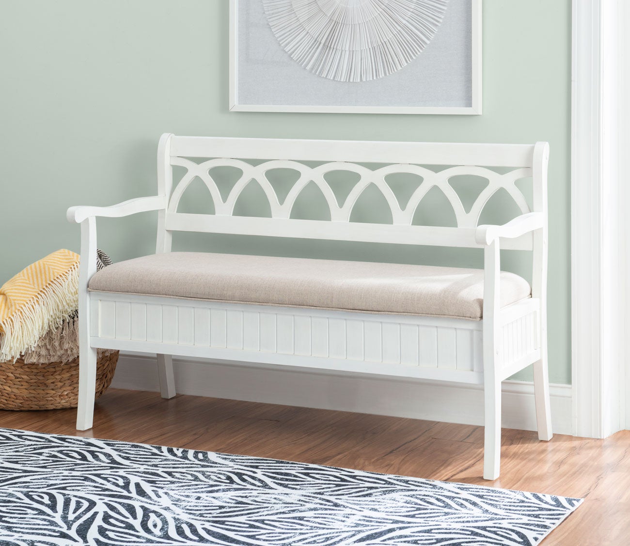 Elliana Wood Storage Bench by Powell