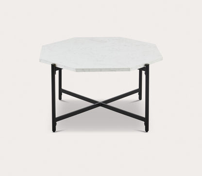 Elora White Quartz Octagon Coffee Table by Martha Stewart