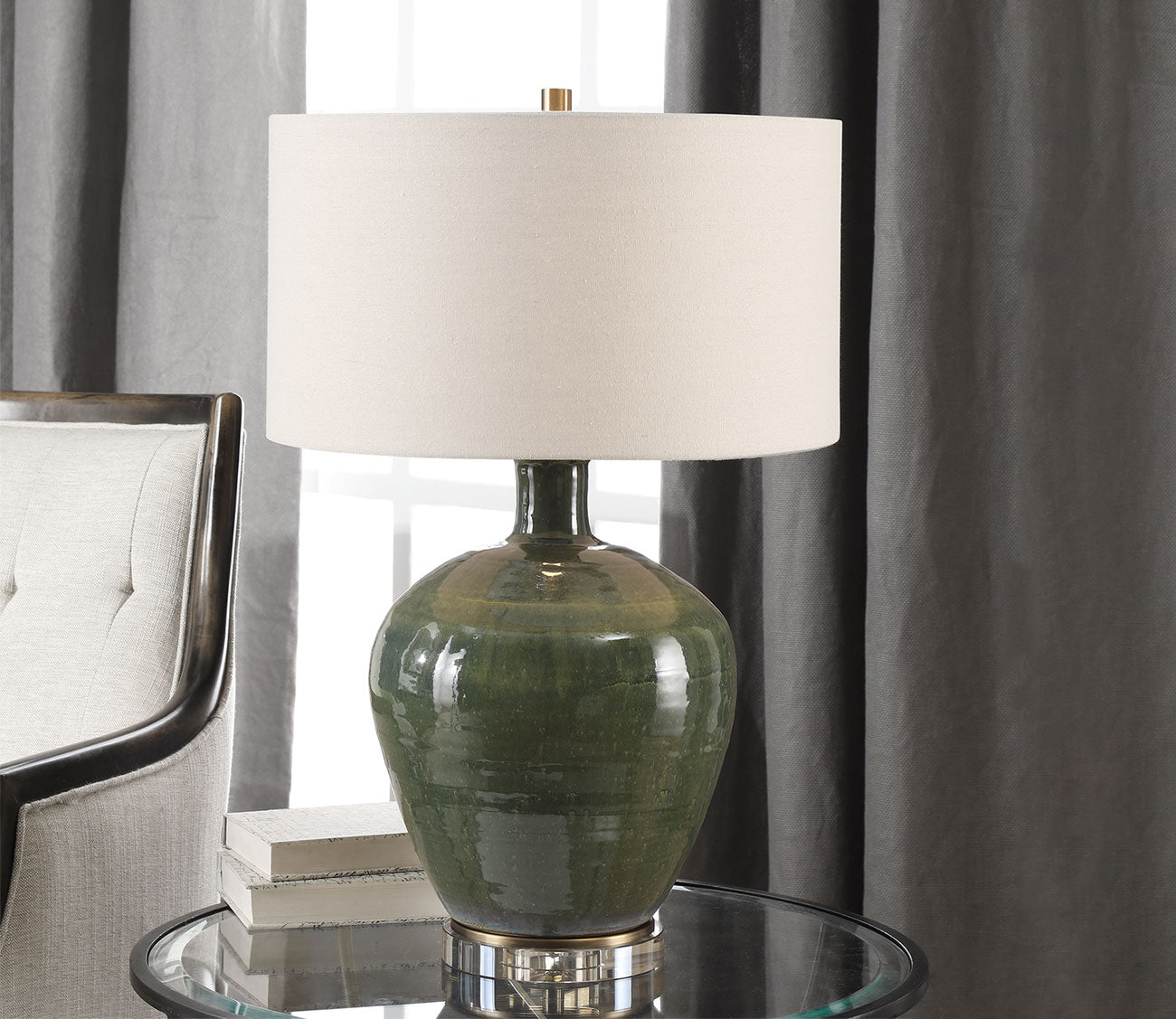 Elva Emerald Table Lamp by Uttermost