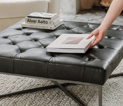 Emanuel Tufted Buffalo Leather Coffee Table by Moe's Furniture