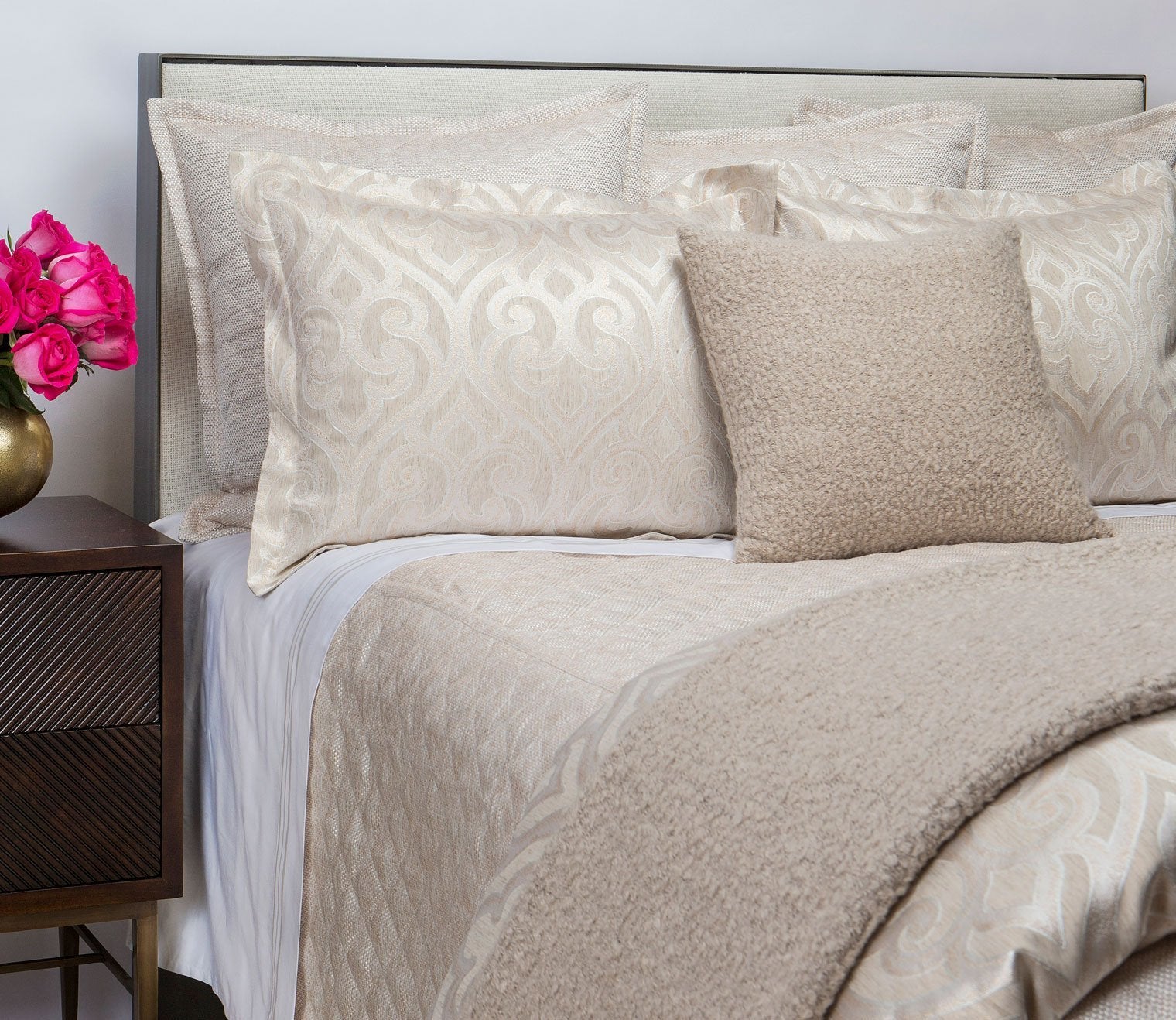 Embroidered Scroll 3-Piece Duvet Cover Set