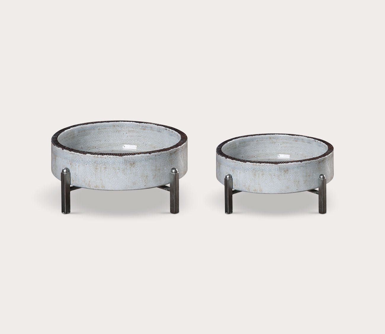 Essie Pale Gray Bowls Set of 2 by Uttermost