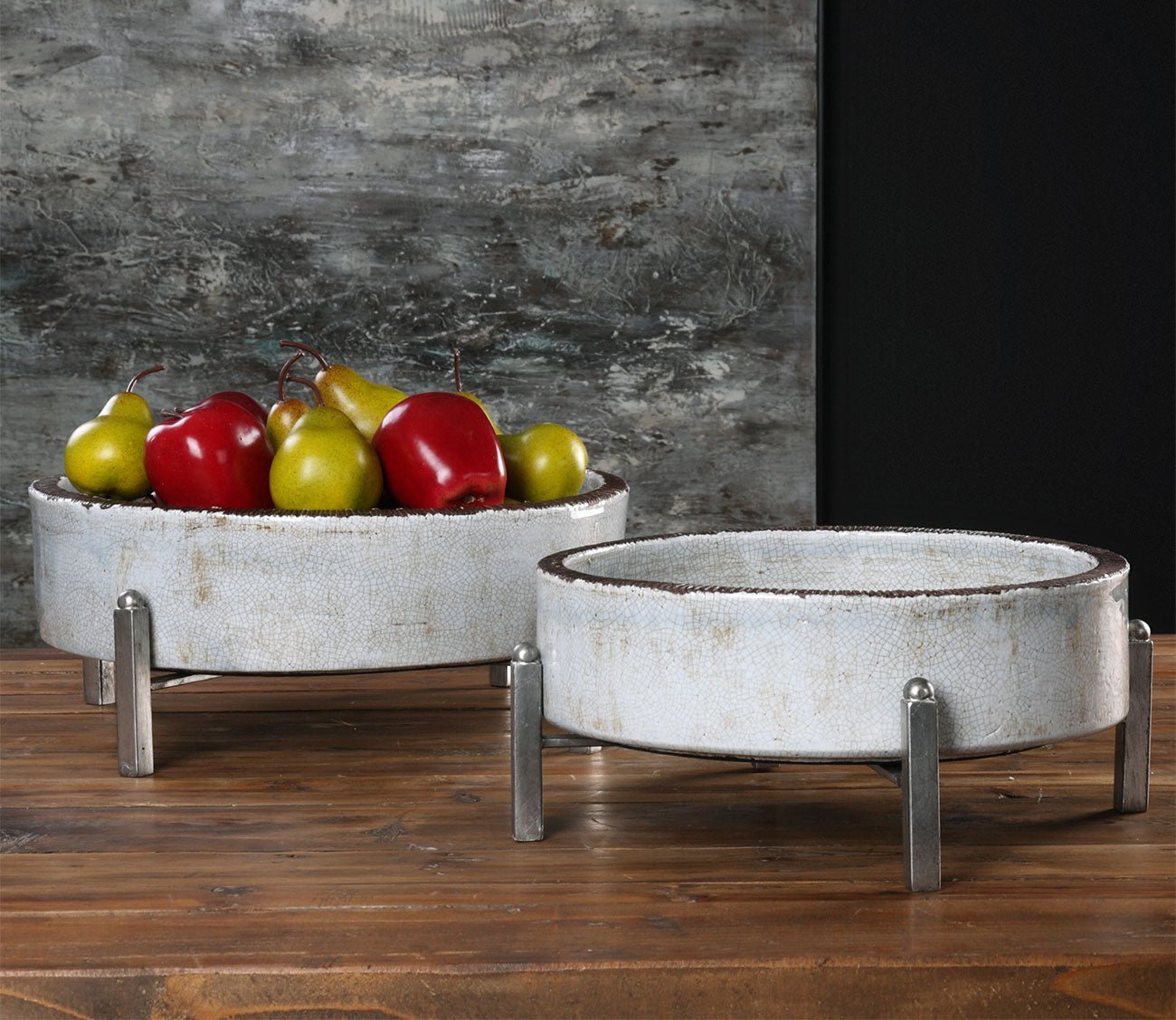 Essie Pale Gray Bowls Set of 2 by Uttermost