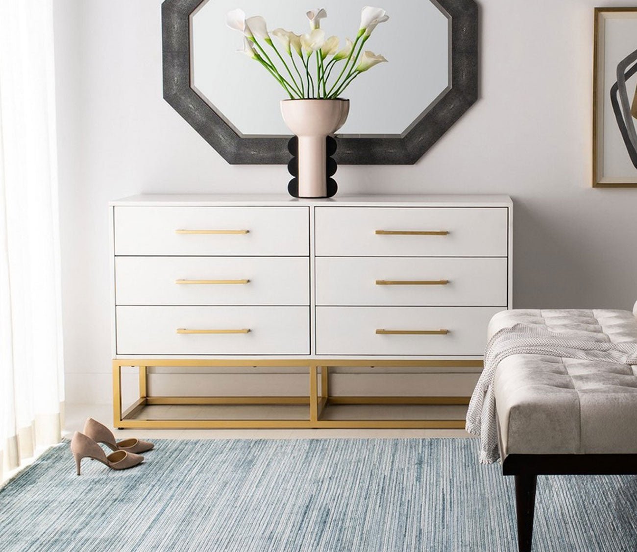 Estelle 6-Drawer Wood Dresser