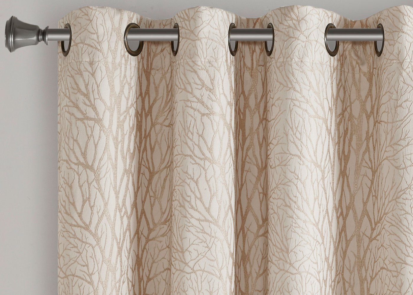 Everly Branch Jacquard Total Blackout Grommet Top Curtain Panel by SunSmart
