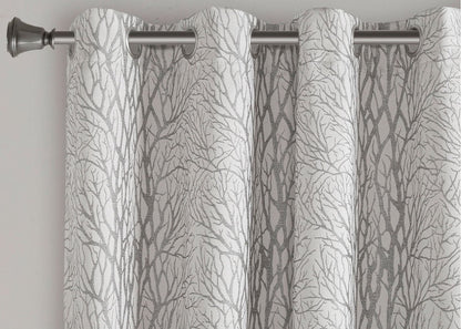 Everly Branch Jacquard Total Blackout Grommet Top Curtain Panel by SunSmart
