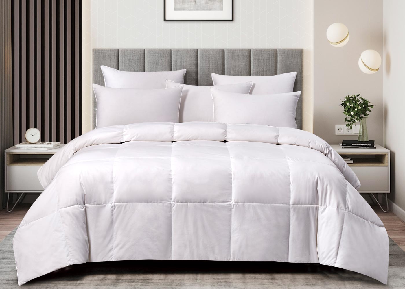 Extra Warmth Cotton White Goose Feather and Down Fiber Comforter