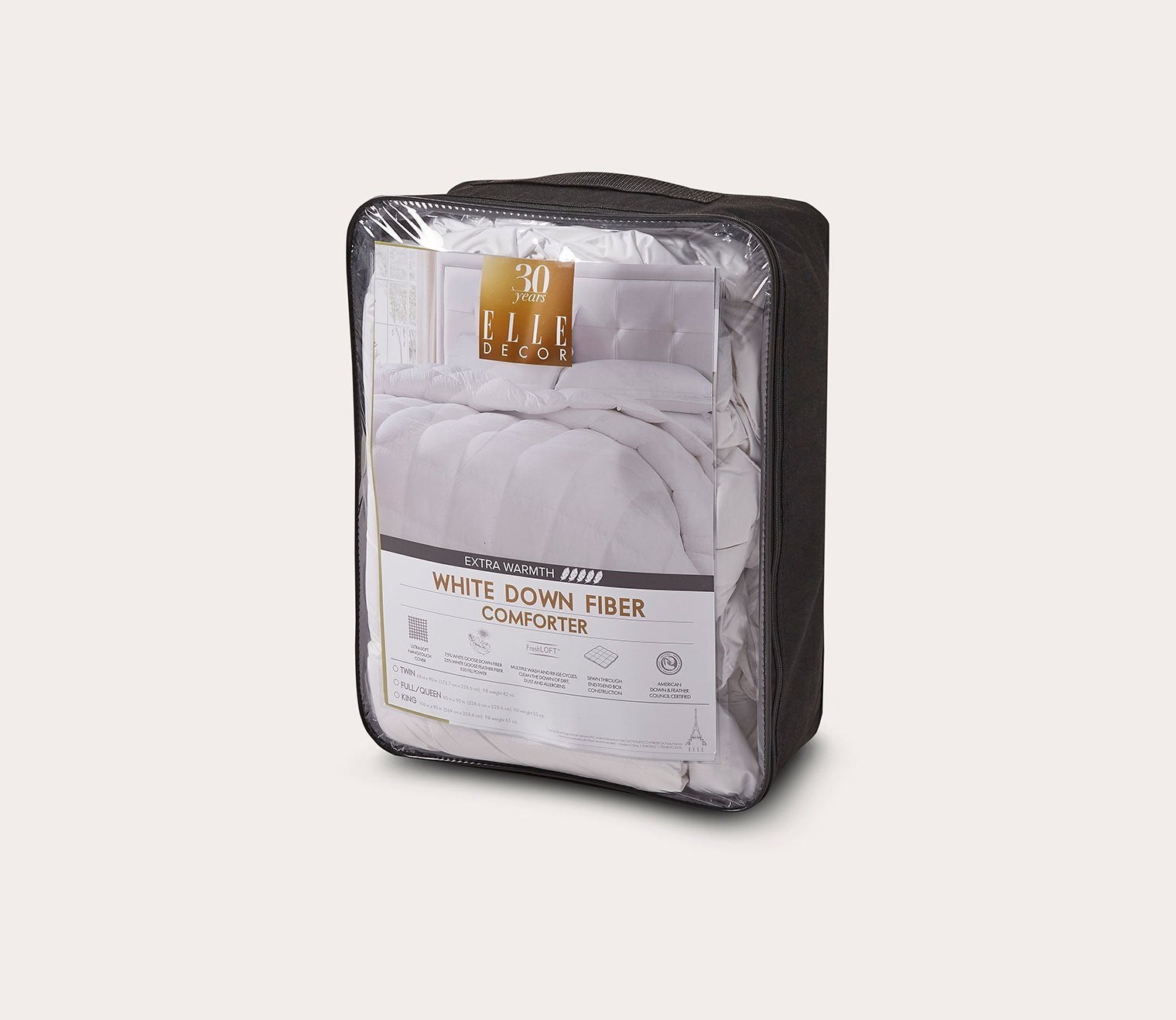 Extra Warmth Ultra-Soft Nano-Touch White Down Fiber Comforter by Elle Décor