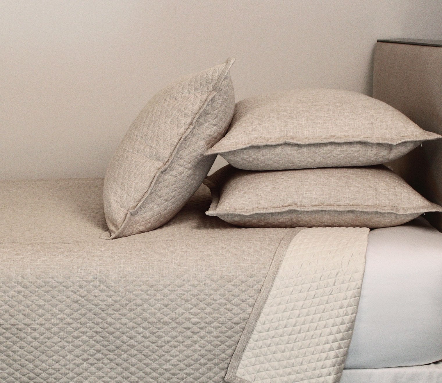 Faux Flax Quilted Coverlet and Euro Sham Set