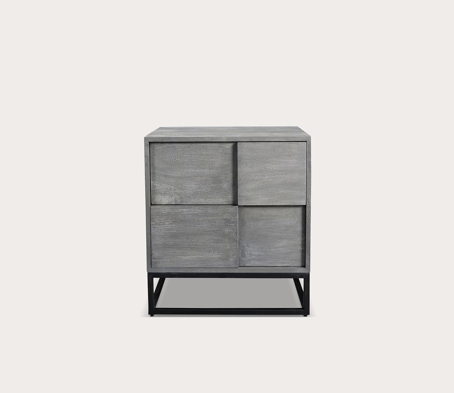 Felix Grey Acacia Wood 2-Drawer Nightstand by Moe's Furniture