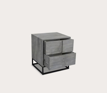 Felix Grey Acacia Wood 2-Drawer Nightstand by Moe's Furniture