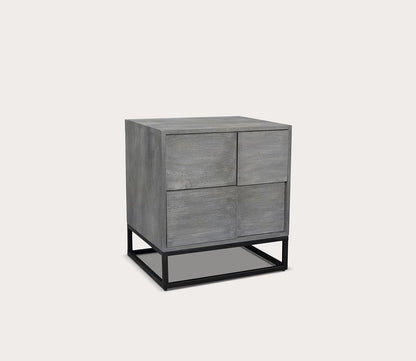 Felix Grey Acacia Wood 2-Drawer Nightstand by Moe's Furniture