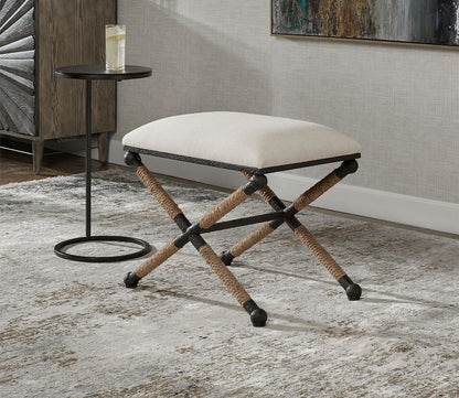 Firth Small Oatmeal Fabric Bench by Uttermost