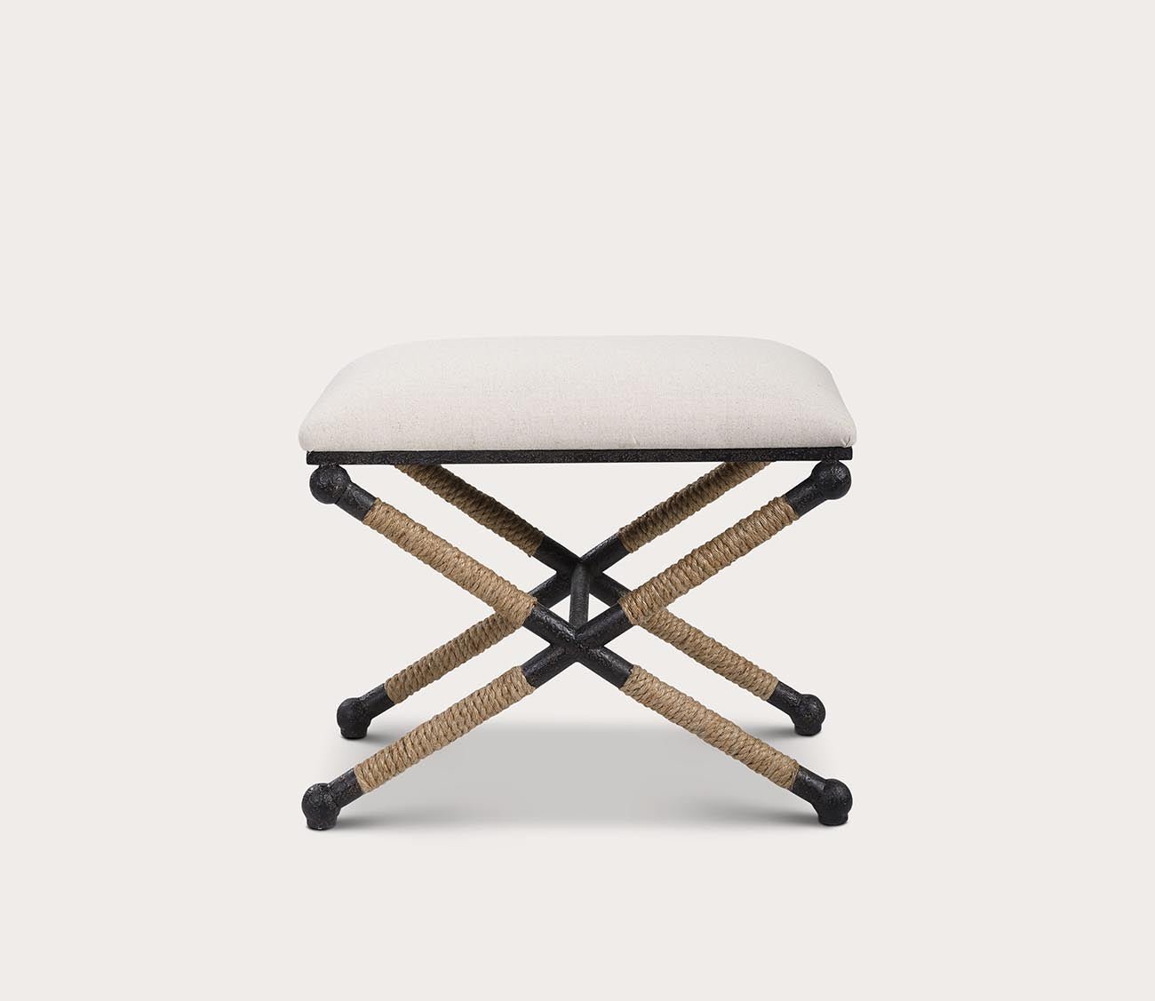 Firth Small Oatmeal Fabric Bench by Uttermost